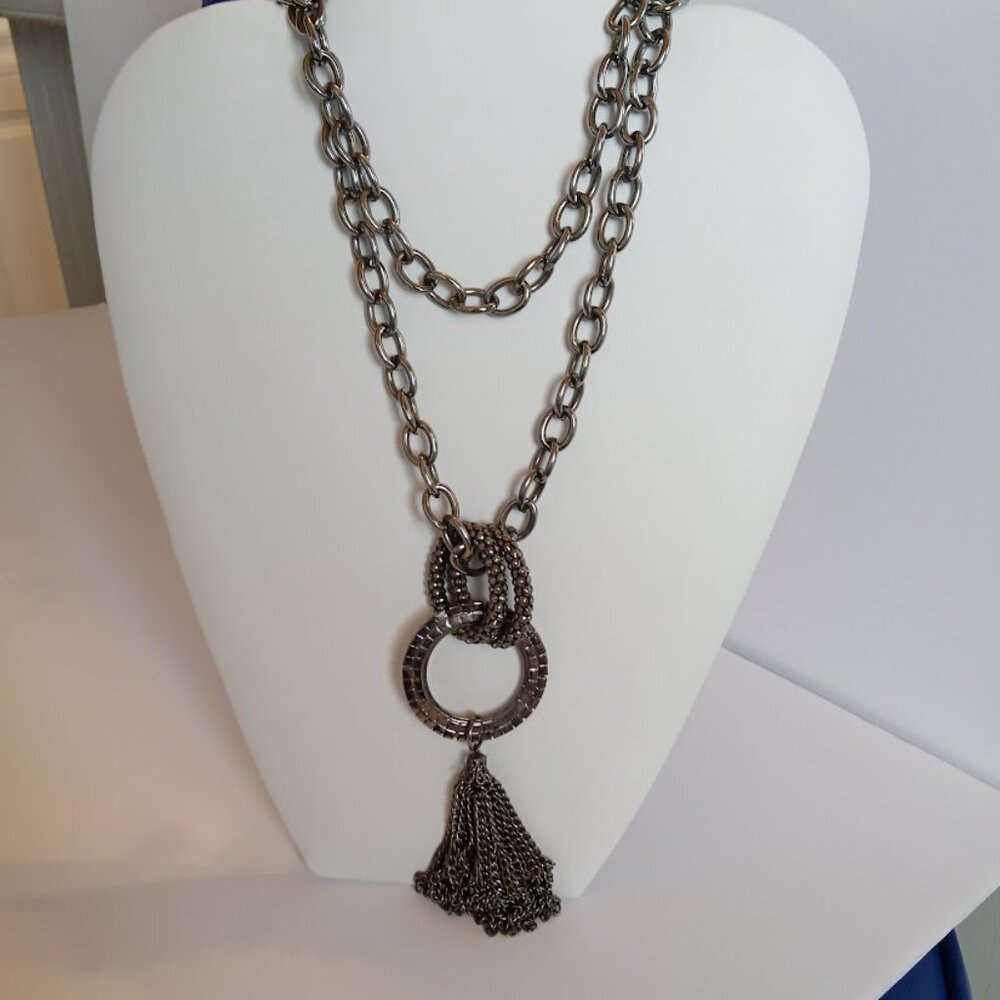 Stunning Reversible Rhinestone Statement Piece 40" Including Tassel Extra Long